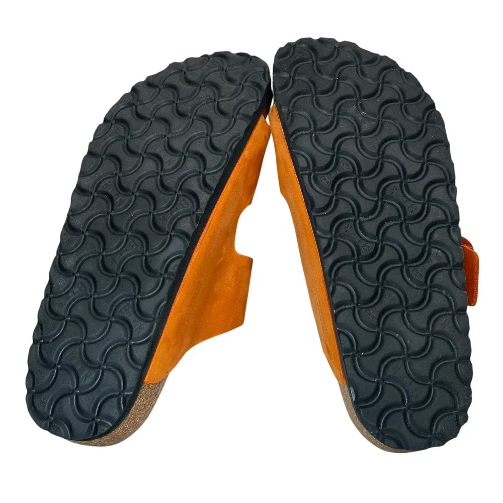 Birkenstock Sandals Arizona Big Buckle Nubuck Leather Burnt Orange 38 Boho Chic - Picture 10 of 10